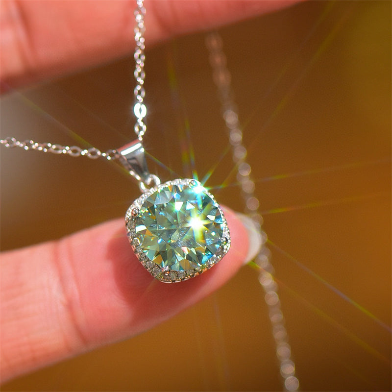 5 Carat Moissanite 925 Sterling Silver Pendant Necklace-BT8D