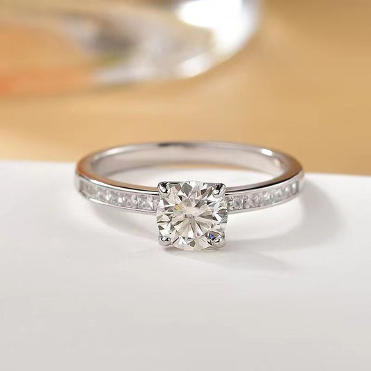 2 Carat Moissanite Zircon 925 Sterling Silver Ring-BT8D