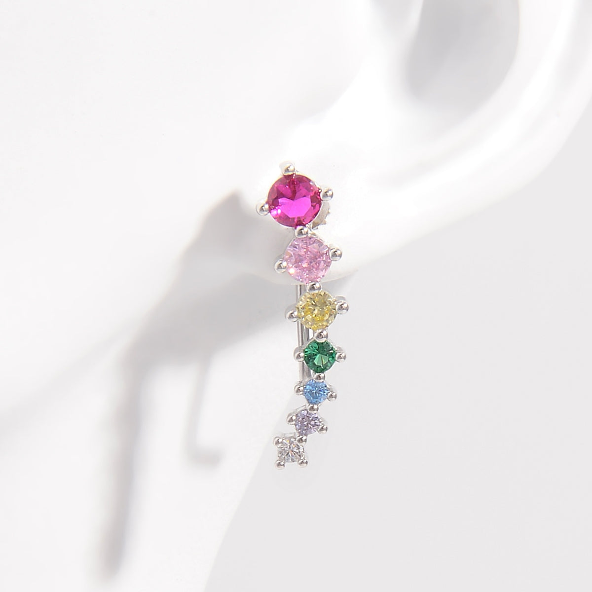 925 Sterling Silver Inlaid Zircon Earrings-BT8D