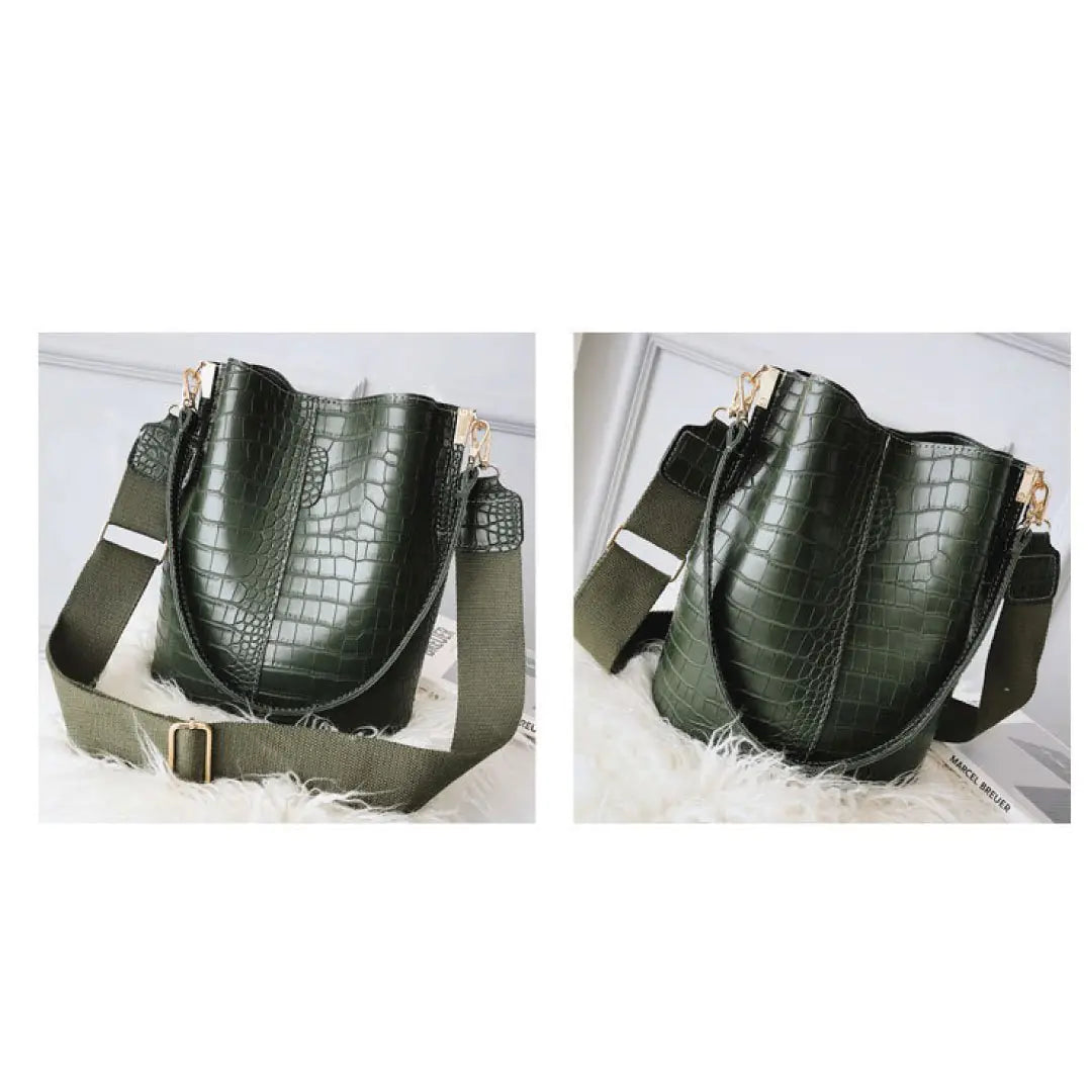 Blake Shoulder Bag -Olive Croc-BT8D