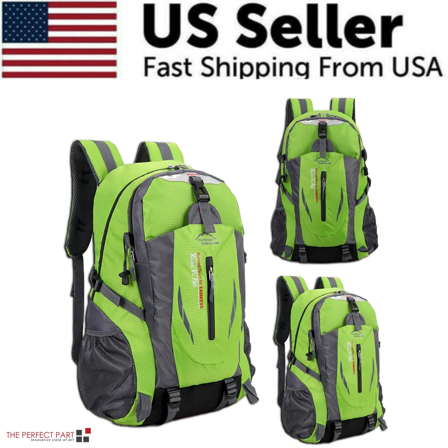 40L Men Women Travel Backpack Rucksack Camping Laptop Hiking School Book Bag USA-BT8D