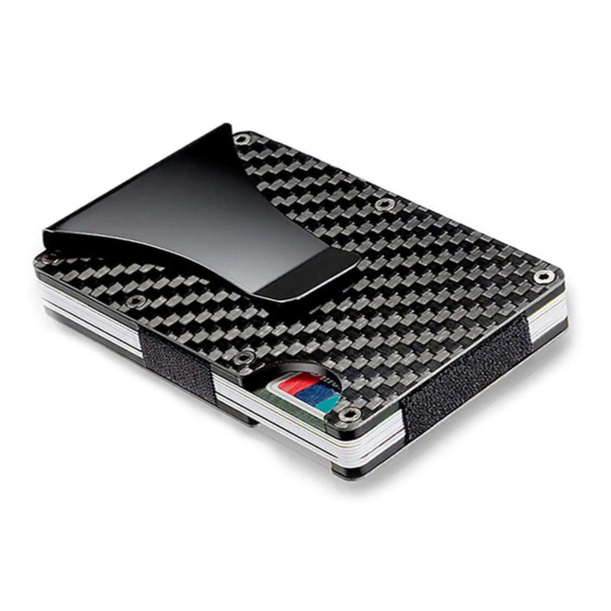 Carbon Fiber Minimalist Credit Card Holder & Money Clip Wallet for Men-BT8D