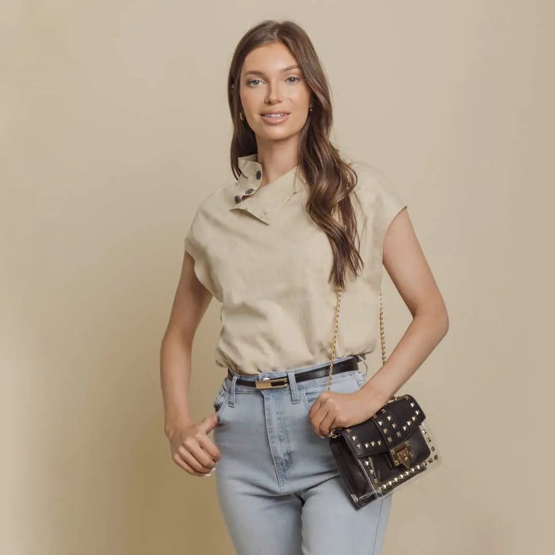 Betty Shoulder Bag -Clear/Black-BT8D