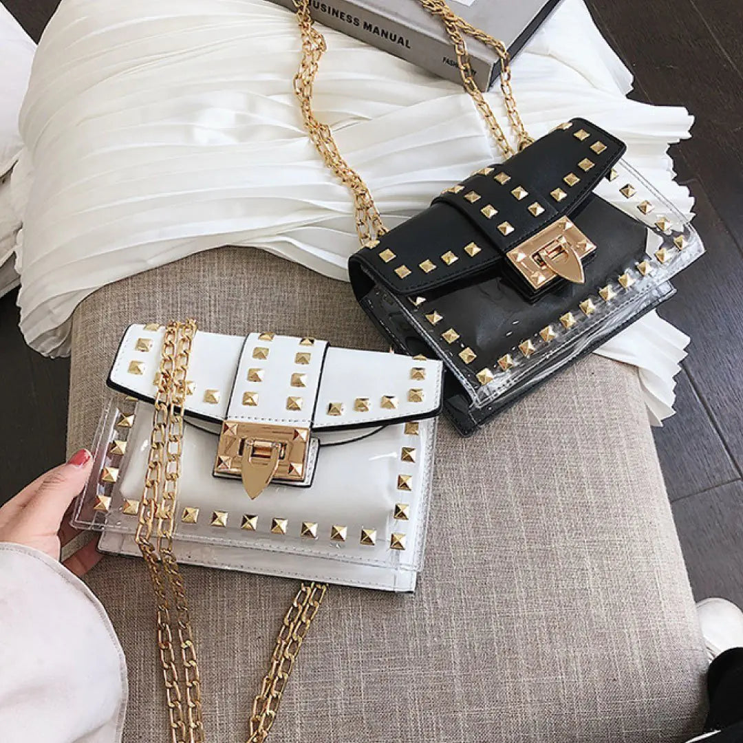 Betty Shoulder Bag -Clear/Black-BT8D
