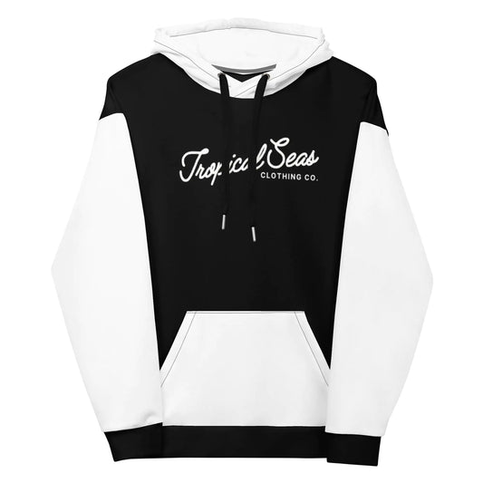 Black & White Two-Toned Tropical Seas Hoodie-BT8D