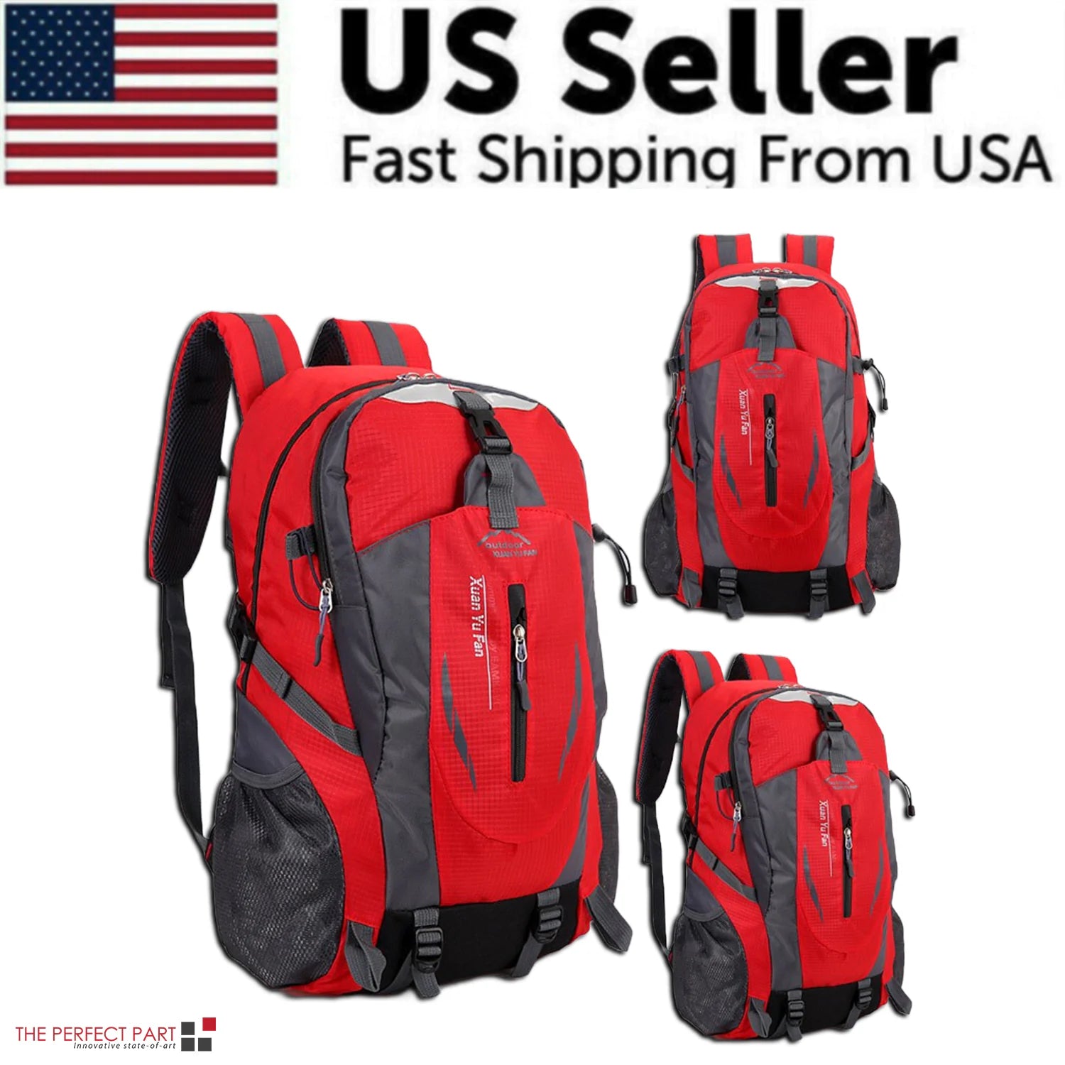 40L Men Women Travel Backpack Rucksack Camping Laptop Hiking School Book Bag USA-BT8D