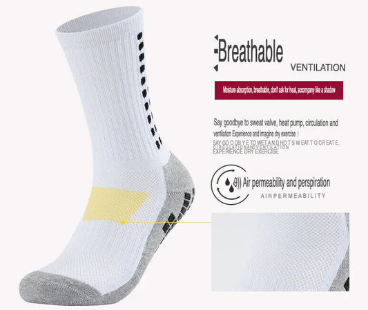 3 Pair Sport Socks Anti Slip W/ Grip Soccer Men Football Basketball Sock Premium-BT8D