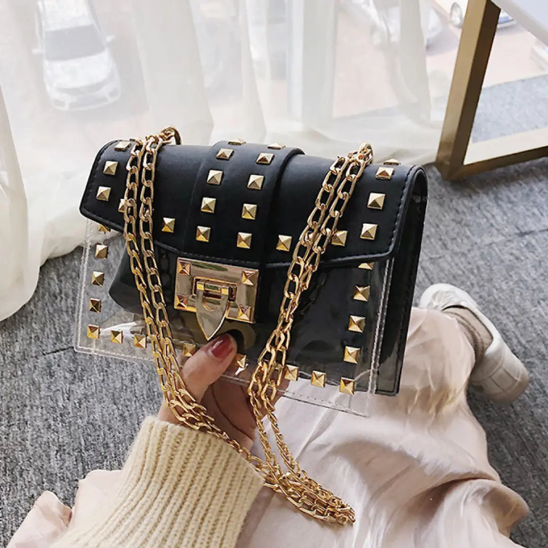 Betty Shoulder Bag -Clear/Black-BT8D