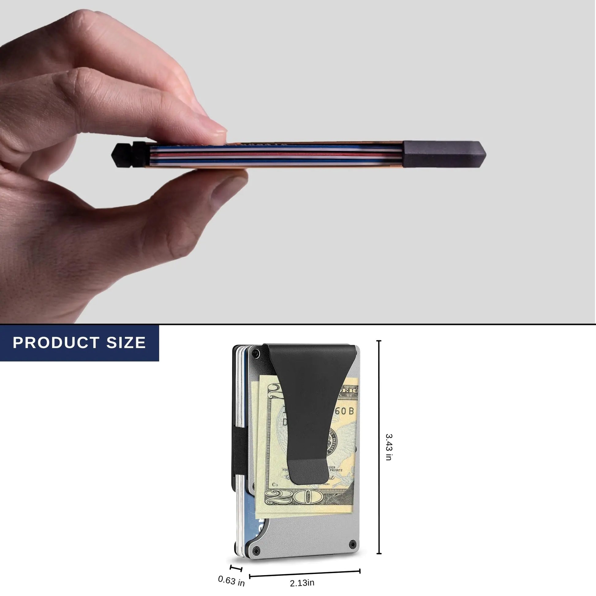 Carbon Fiber Minimalist Credit Card Holder & Money Clip Wallet for Men-BT8D