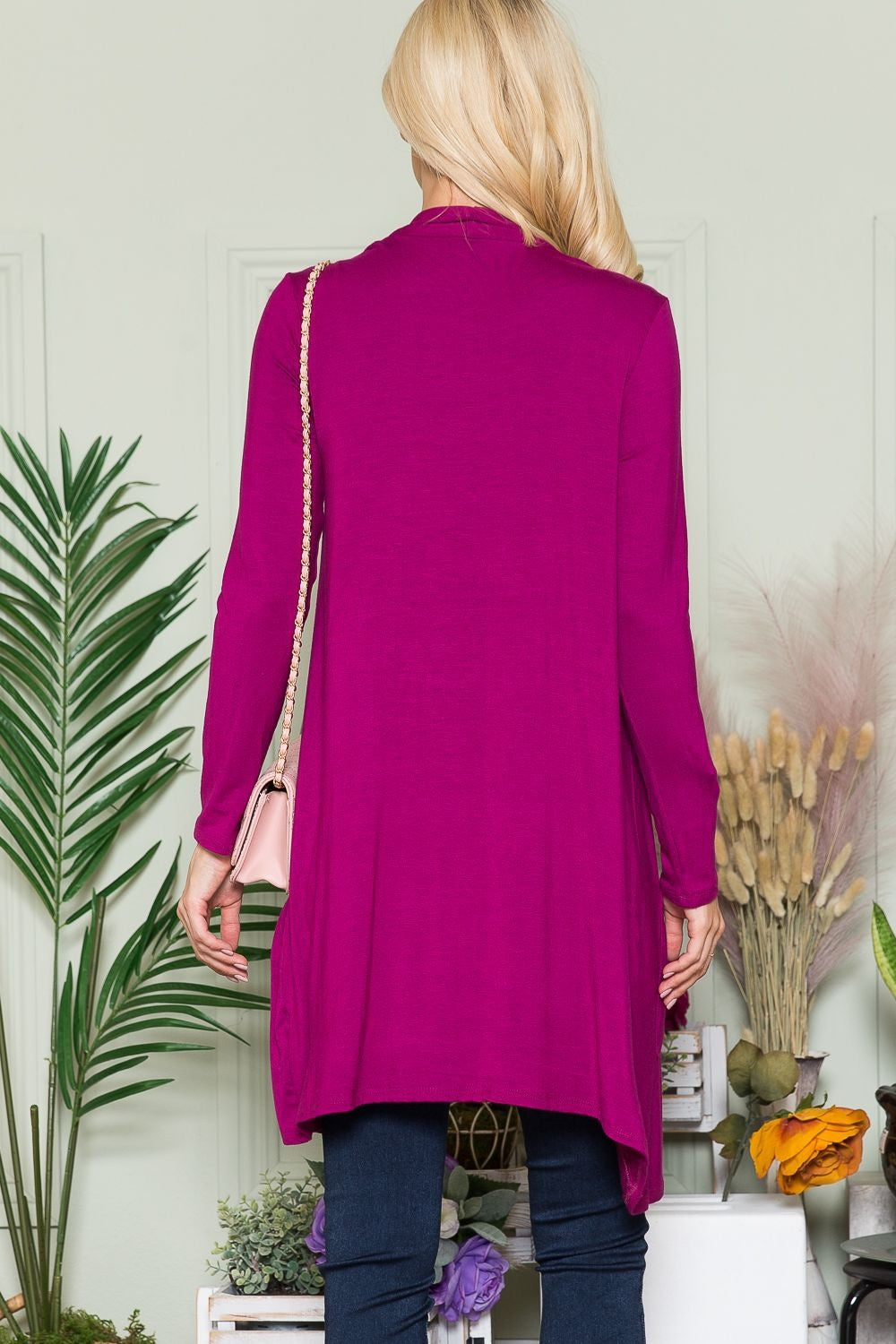 Celeste Full Size Open Front Cardigan with Pockets-BT8D