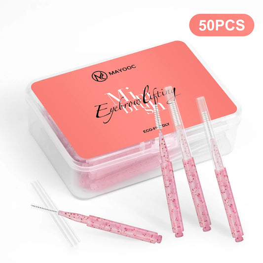 5/10/50PCS Mini Eyebrow Brush Brow Perm Brush Disposable Brow Lifting Brushes Bendable Micro Eyelash Brush Applicators Tools-BT8D