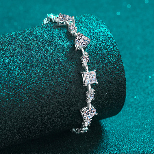 6.2 Carat Moissanite 925 Sterling Silver Bracelet-BT8D