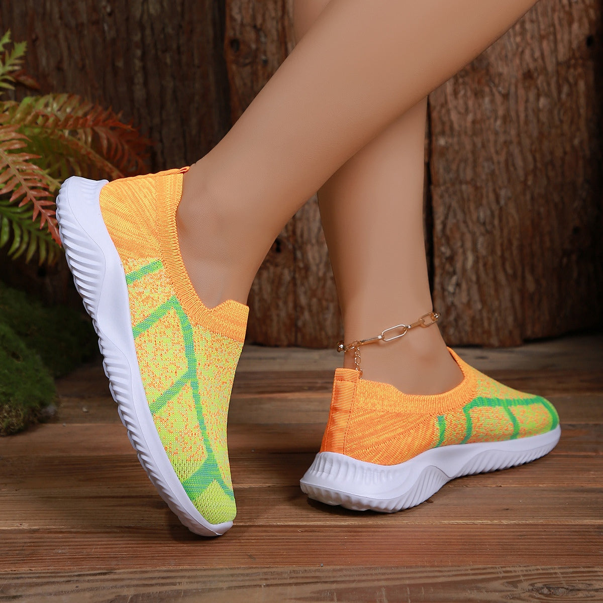 Breathable Mesh Round Toe Sneakers-BT8D