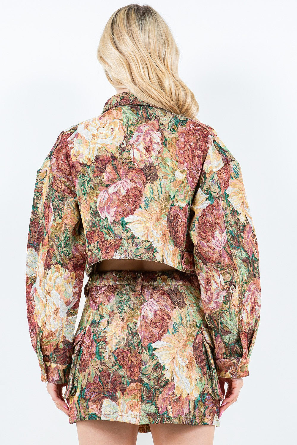 American Bazi Jacquard Cargo Cropped Jacket-BT8D