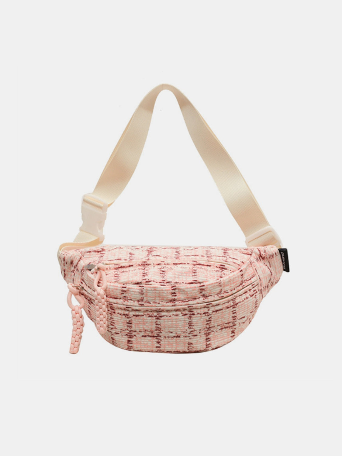 Contrast Plaid Polyester Crossbody Bag-BT8D