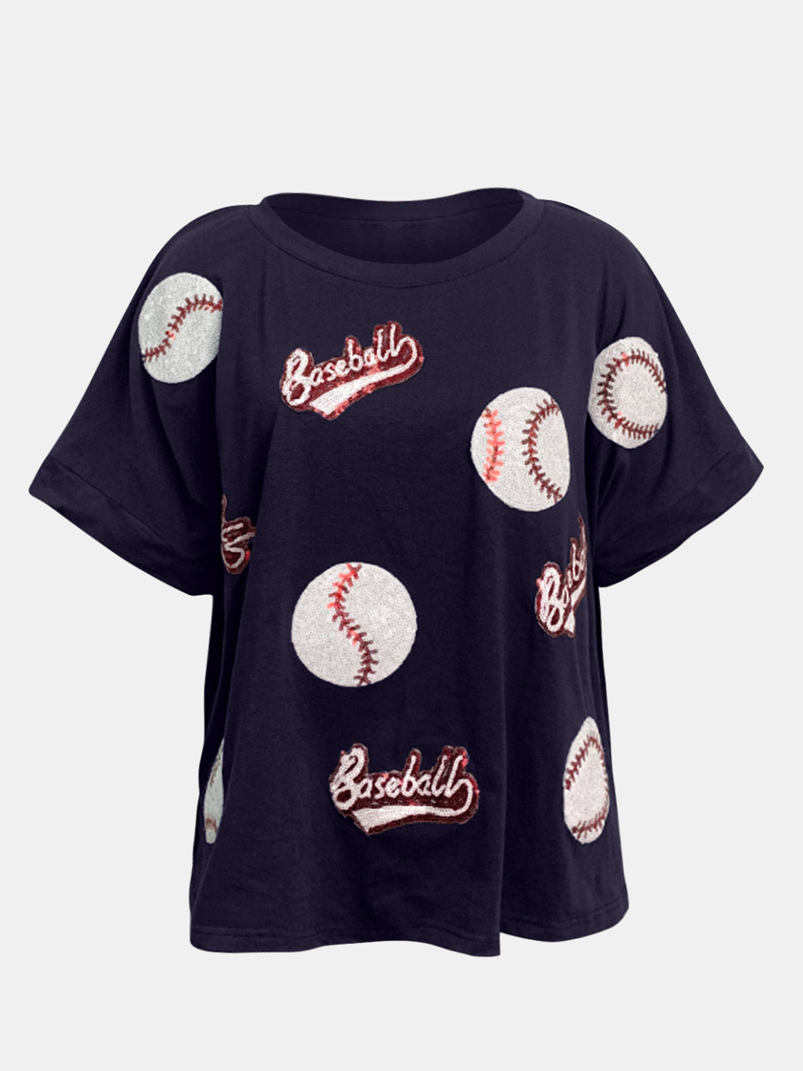 Baseball Round Neck Half Sleeve T-Shirt-BT8D