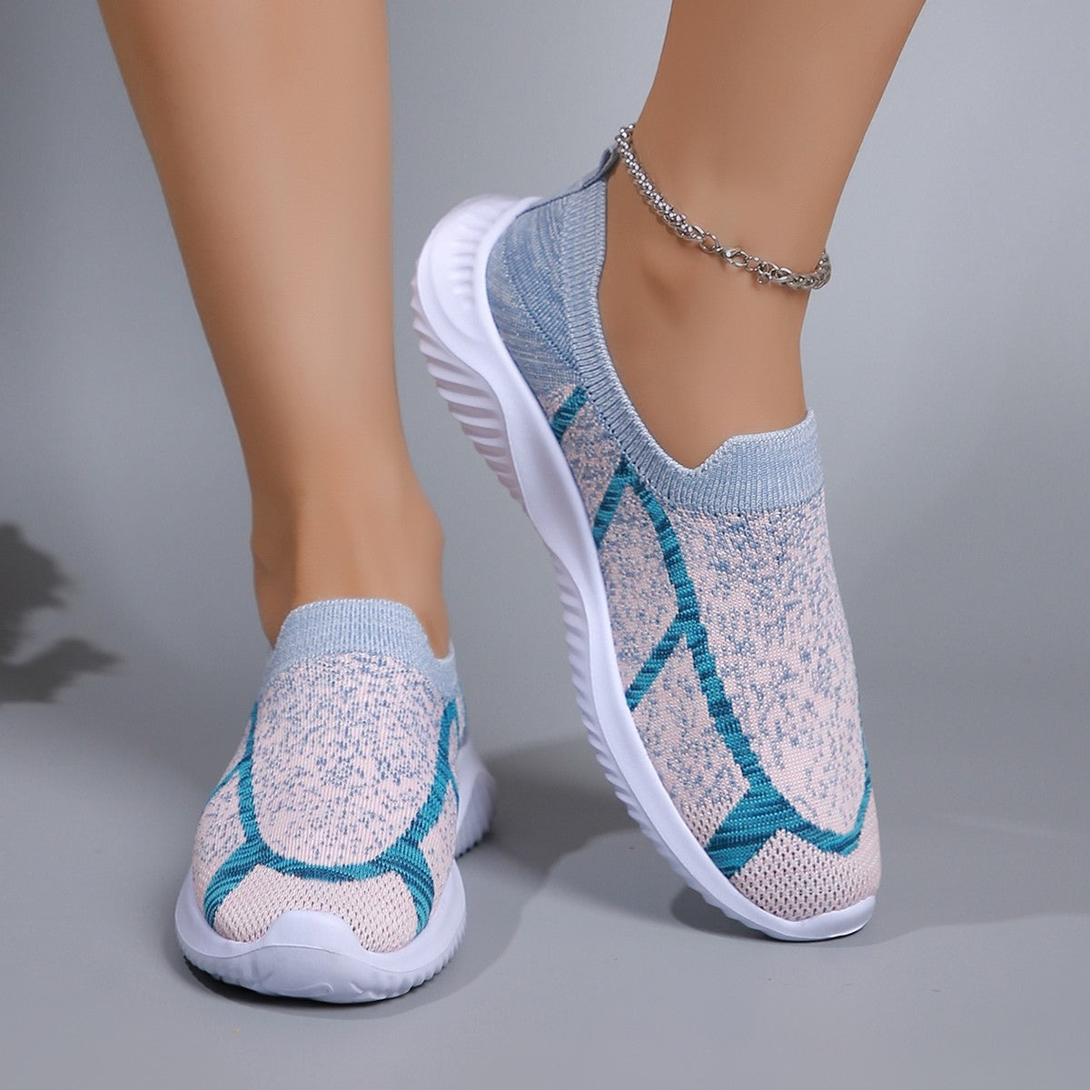 Breathable Mesh Round Toe Sneakers-BT8D