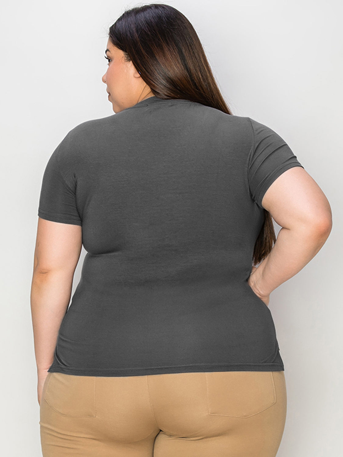 Basic Bae Full Size V-Neck High-Low T-Shirt-BT8D