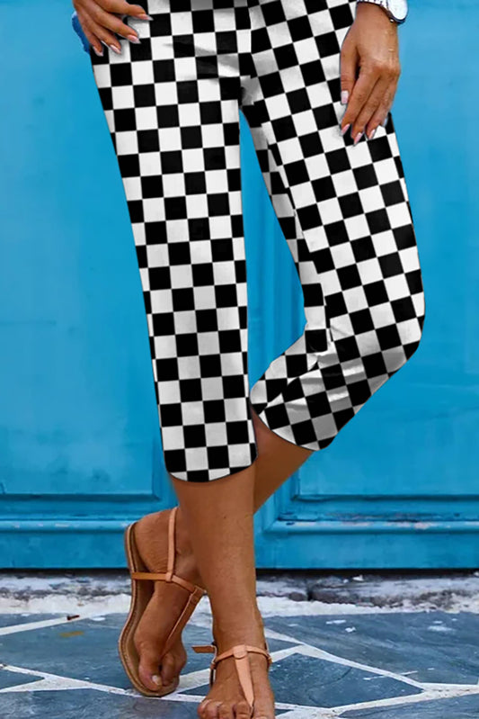 Checkered Skinny Capris-BT8D