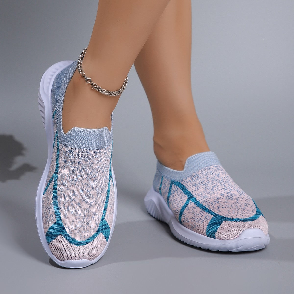 Breathable Mesh Round Toe Sneakers-BT8D