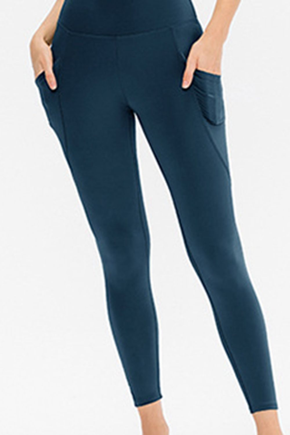 Slim Fit Long Active Leggings With Pockets