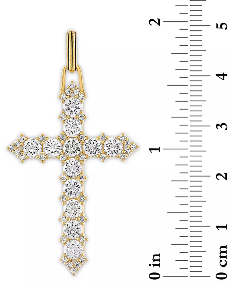 Cubic Zirconia Cross Pendant in 14K Gold-Plated Sterling Silver, Created for Macy'S-BT8D