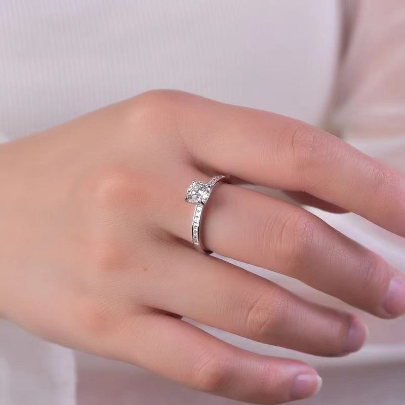 2 Carat Moissanite Zircon 925 Sterling Silver Ring-BT8D