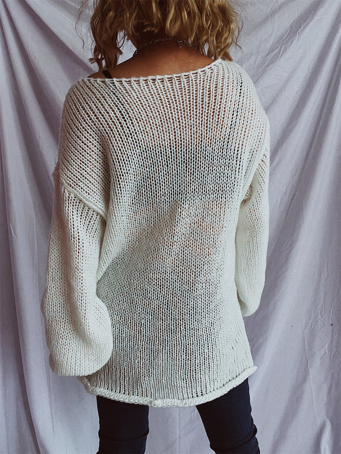 Boat Neck Dropped Shoulder Sweater-BT8D