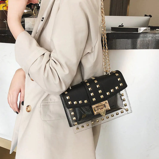 Betty Shoulder Bag -Clear/Black-BT8D