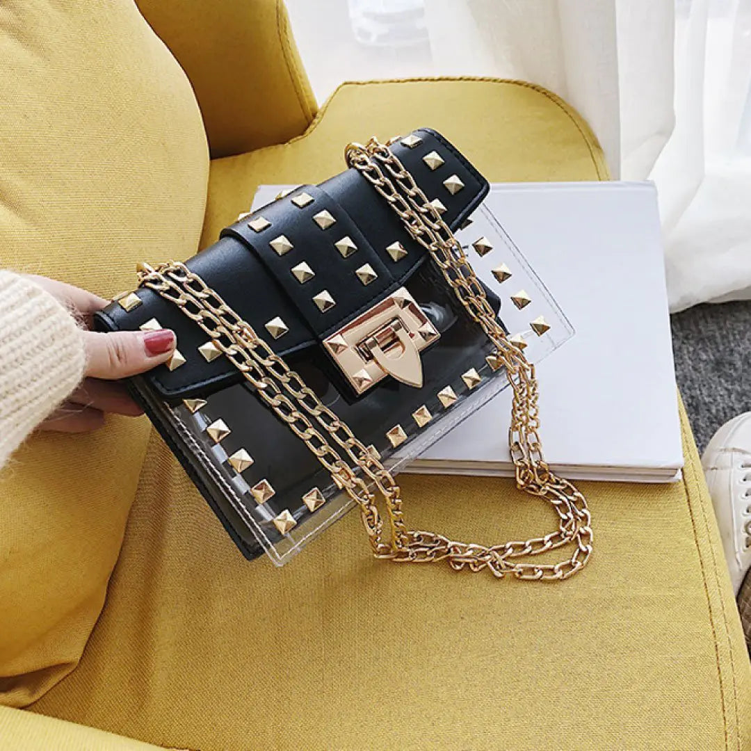 Betty Shoulder Bag -Clear/Black-BT8D