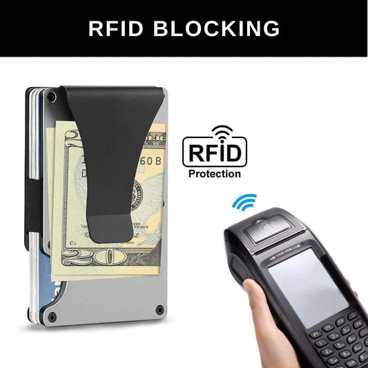 Carbon Fiber Minimalist Credit Card Holder & Money Clip Wallet for Men-BT8D