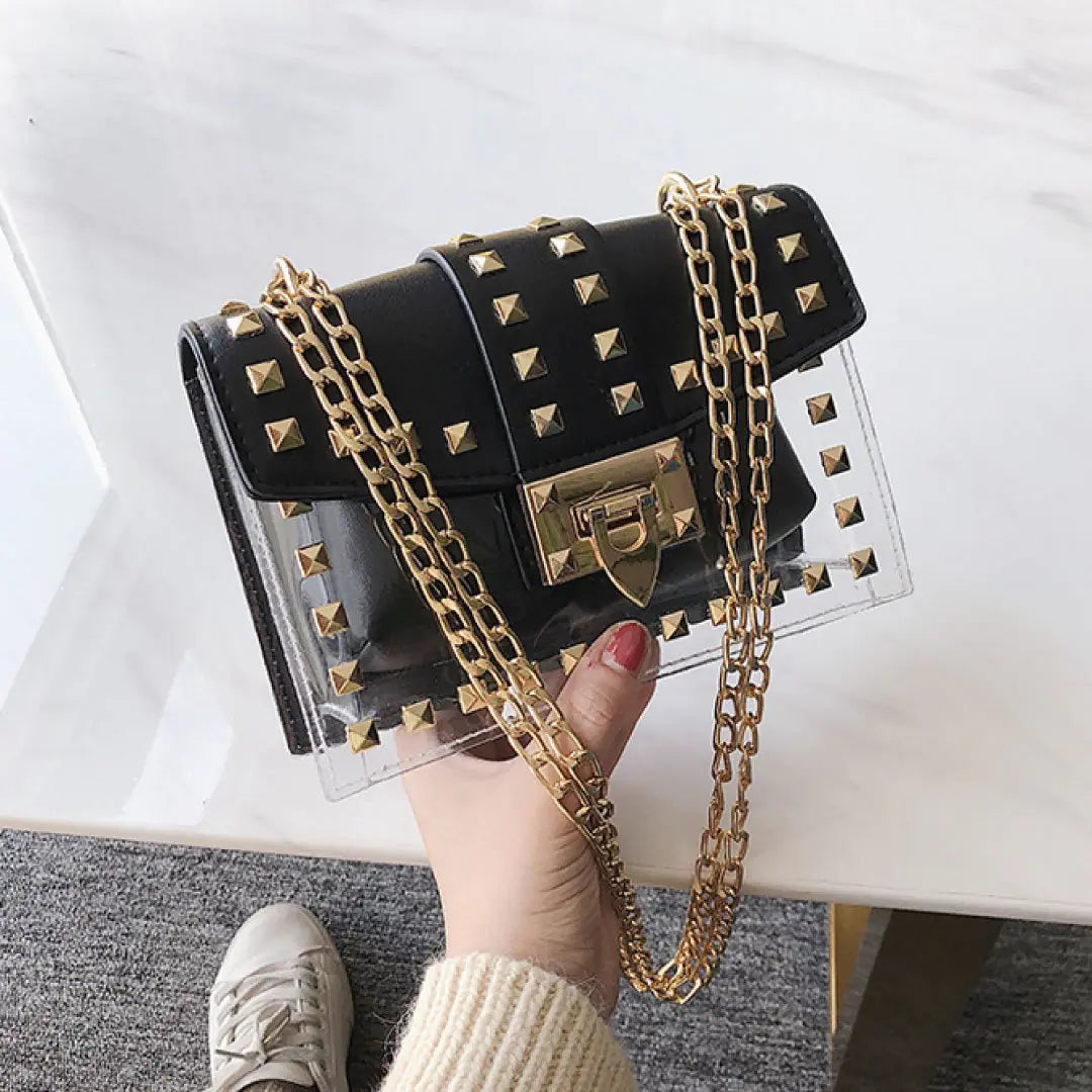 Betty Shoulder Bag -Clear/Black-BT8D