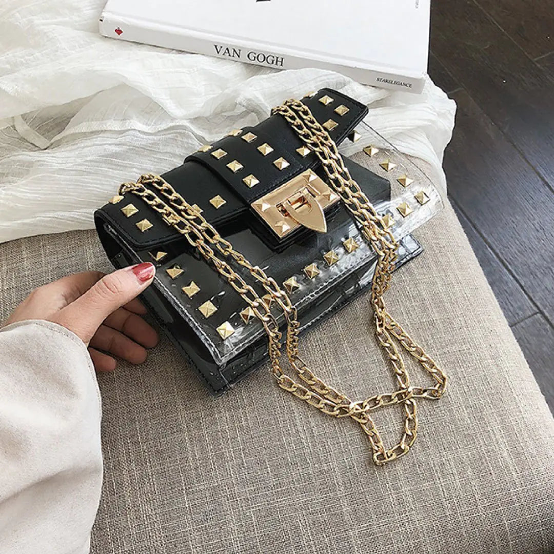 Betty Shoulder Bag -Clear/Black-BT8D
