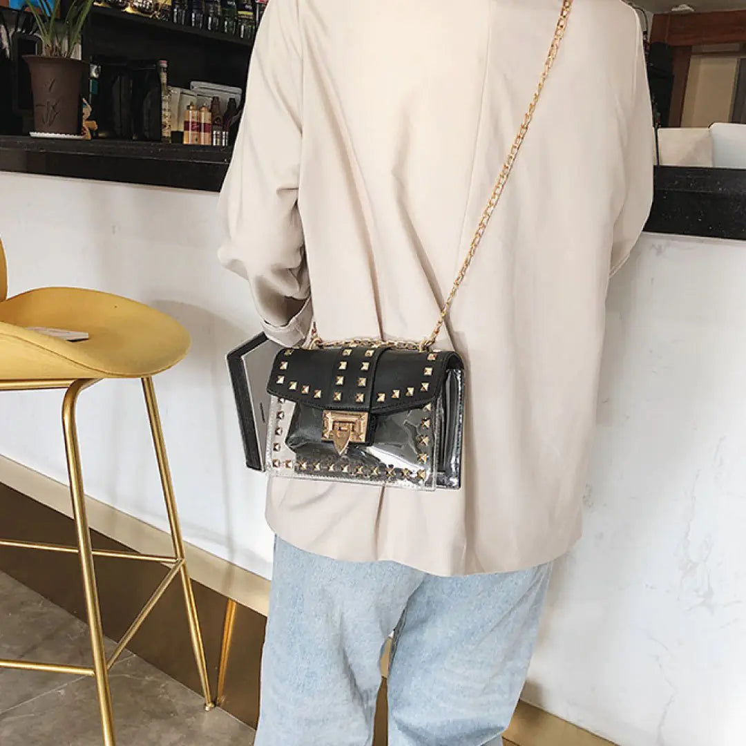 Betty Shoulder Bag -Clear/Black-BT8D