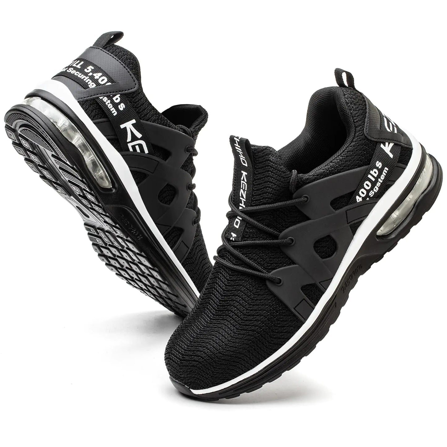 Kezhiho Steel Toe Shoes for Women Air Cushion Lightweight Work Shoes Comfortable Breathable Puncture Proof Slip Resistant Sneakers Indestructible Construction Industrial Safety Shoes (D0240139.5)
